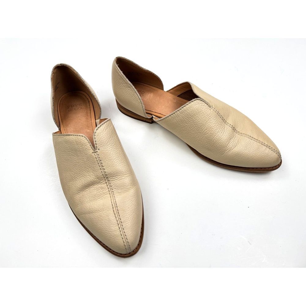 Frye and Co. Fenn D'Orsay Ballet Flat Women 8.5M EUC Leather Beige‎ Comfort